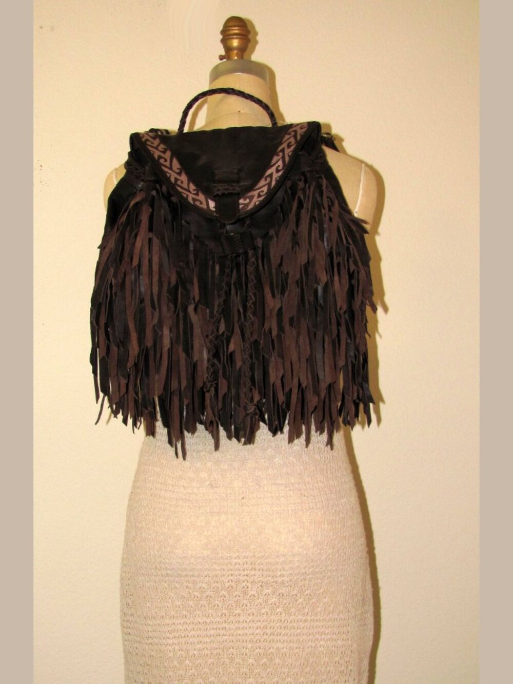 Fringed Leather Backpack